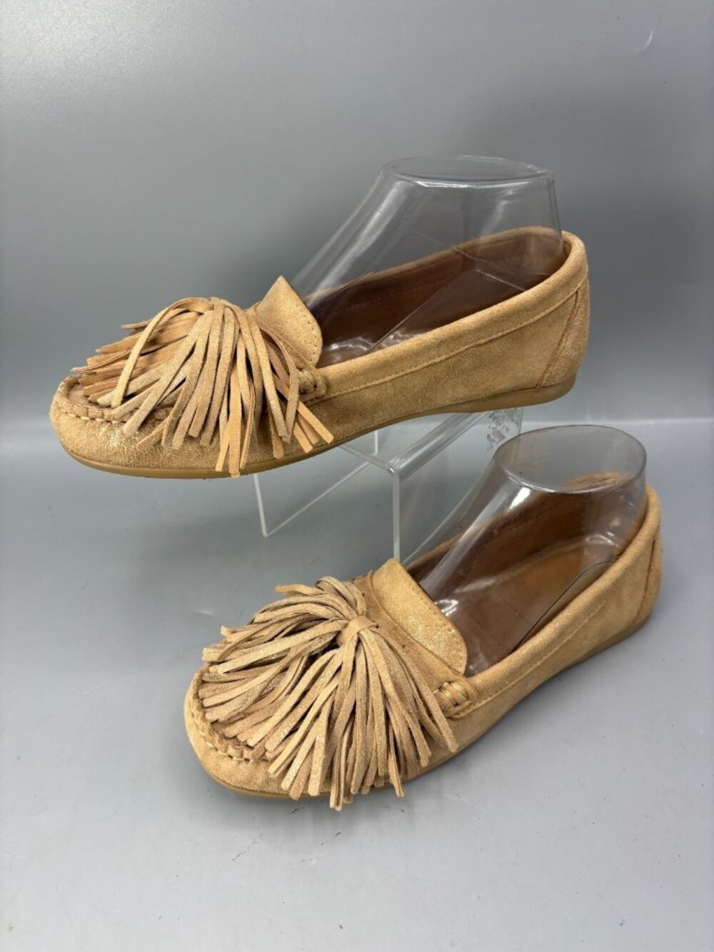 Flag Ltd Nicole Loafer Womens 6 Brown Leather Tassel Fringe Slip On 172FW0004
